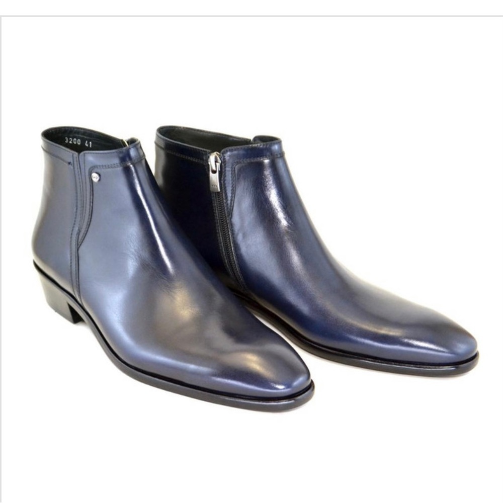 Pelle Line Corrente 3200 plain toe side zip black men’s low boot size 41